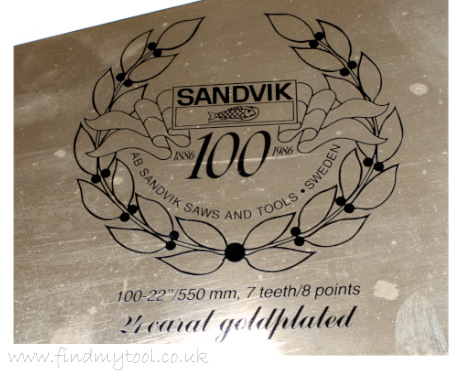 gold plated sandvik saw centenary